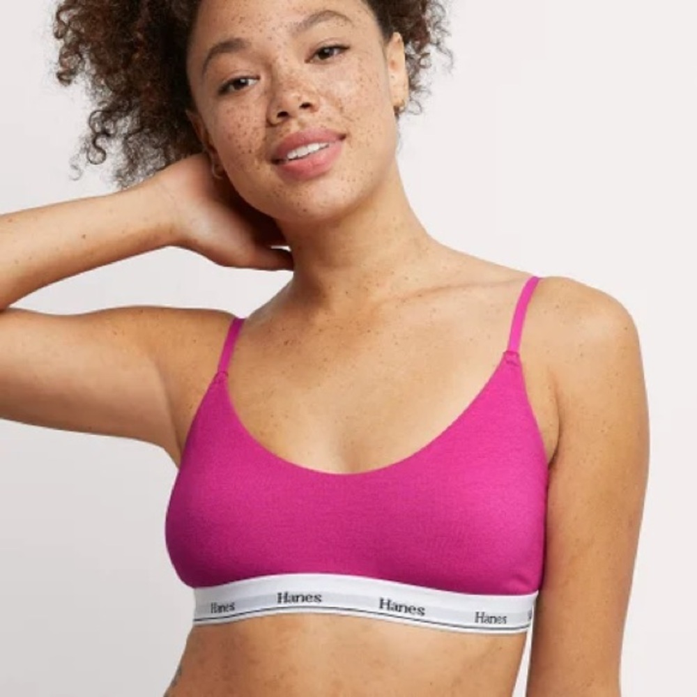 NWT Hanes Pink Bralette XL